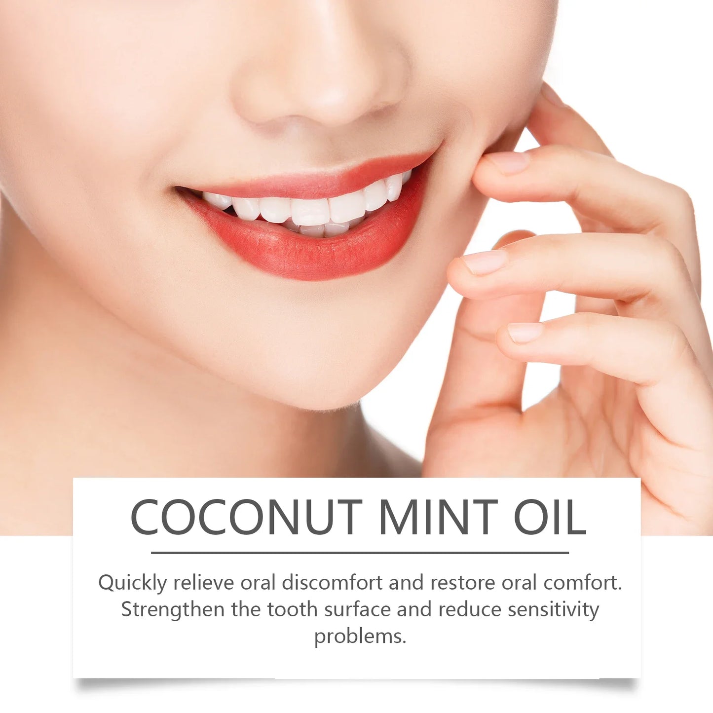 5pcs Coconut Mint Oil Mouthwash Alcohol-Free Teeth Whitening Fresh Breath Tongue Scraper Set Whitening Tools Oral Care