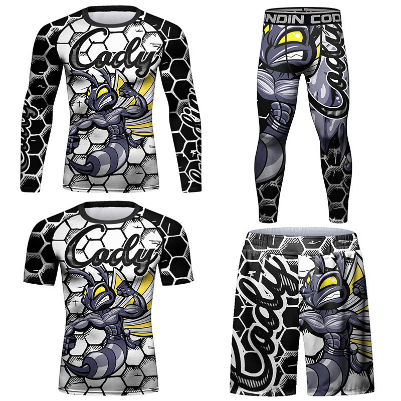 Men's Tights Sportswear Printed Breathable Stretch Tight Pattern Exquisite Outdoor All-matching Clothing