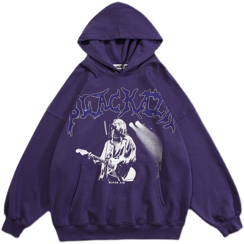 Men's Loose All Match Hot Drill Hooded Sweatshirt