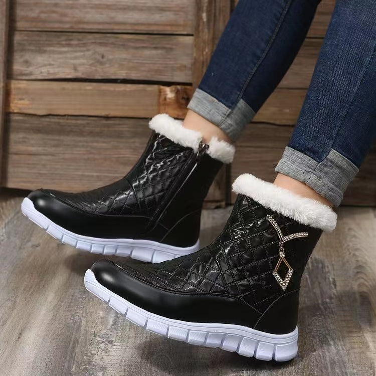 Plus Size Plush Solid Color Low-cut Women's Platform Martin Boots Women's Shoes