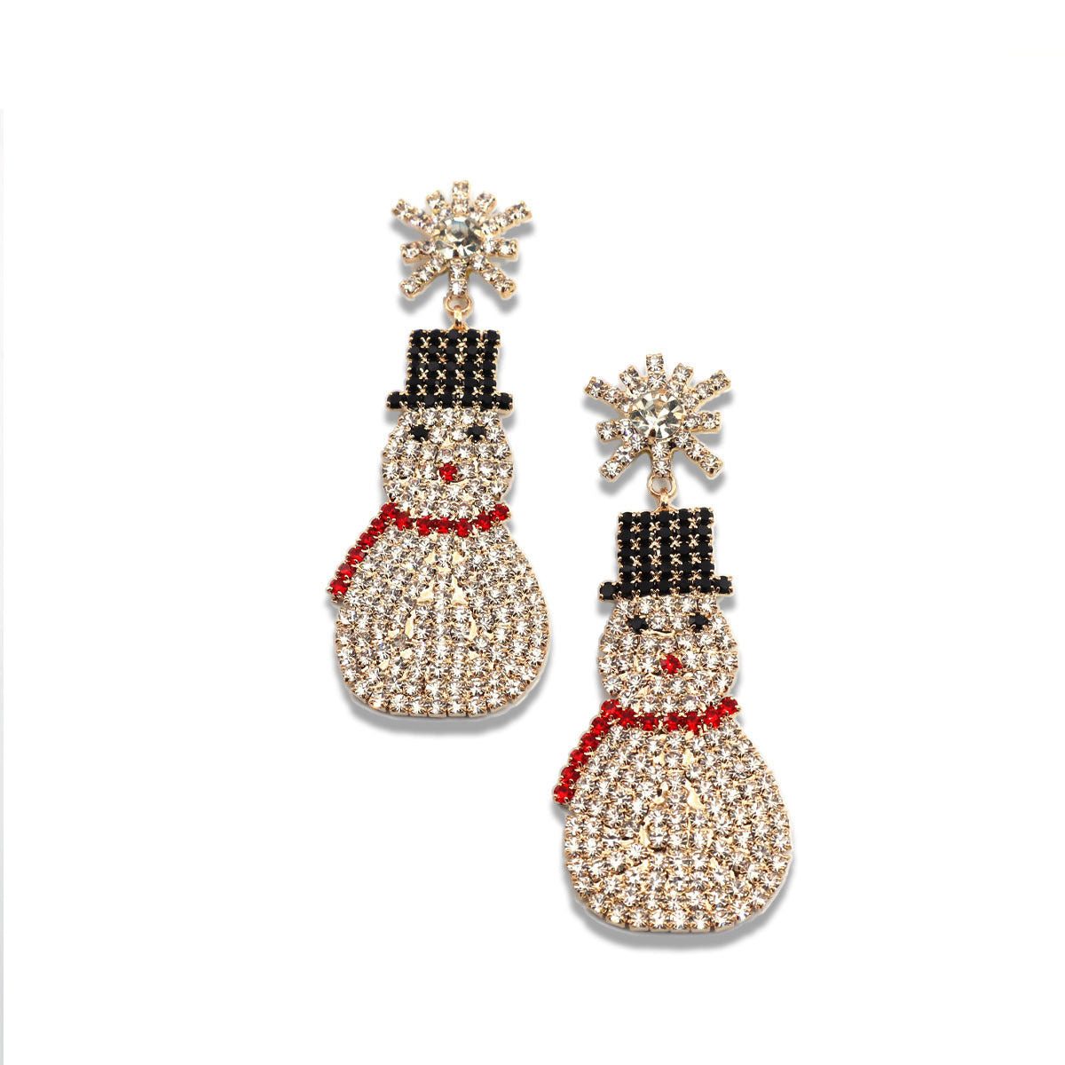 Rhinestone Cute Christmas Fashion Snowman Earrings