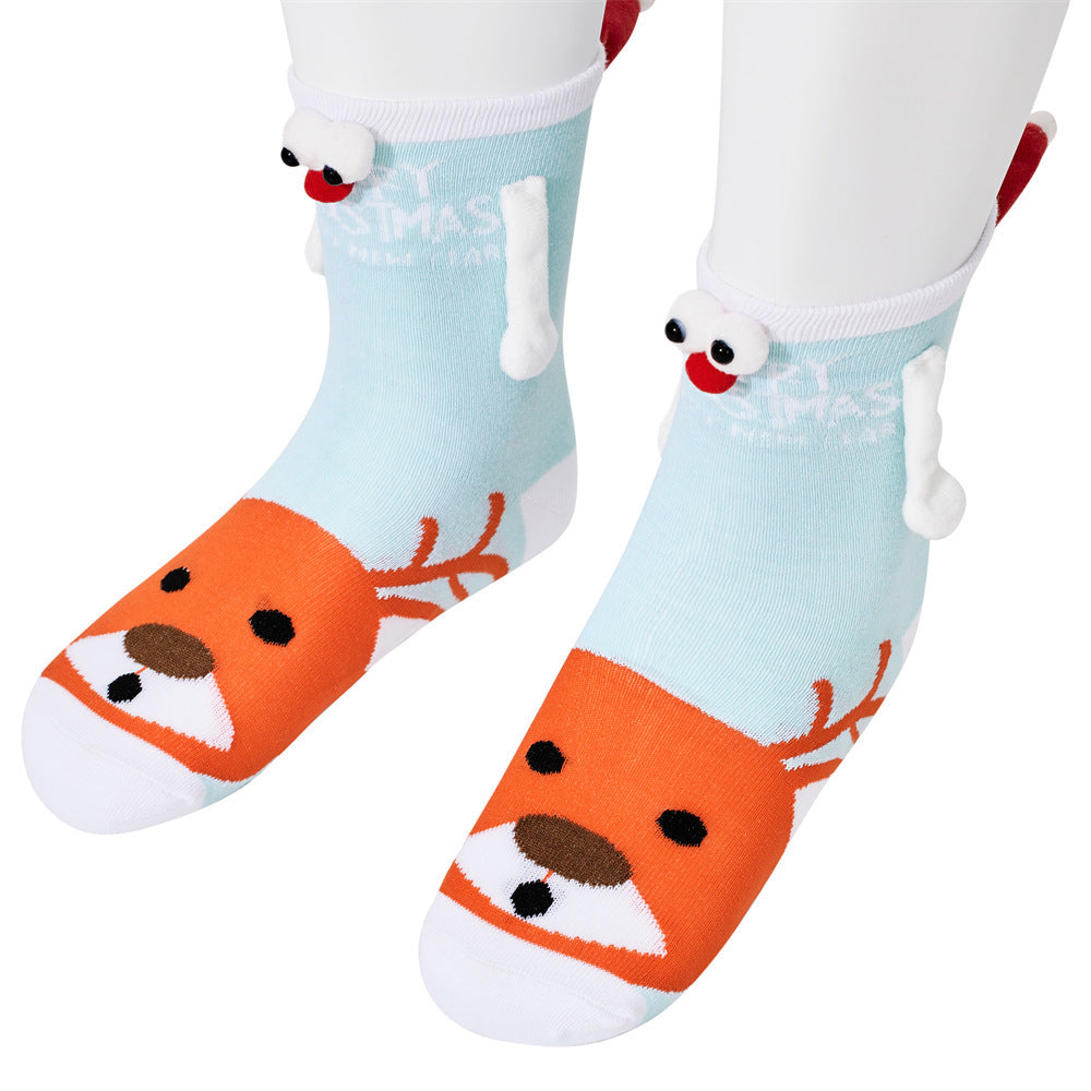 Mid Tube Christmas Couple Socks