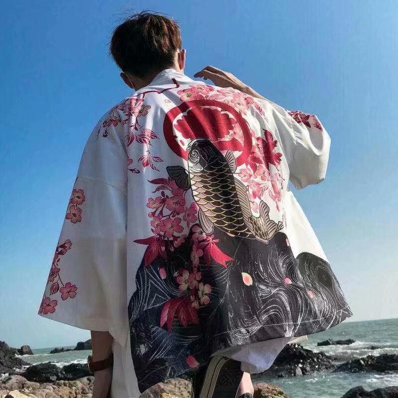 Trendy Loose Chinese Style Three-quarter Sleeve Cardigan Robe