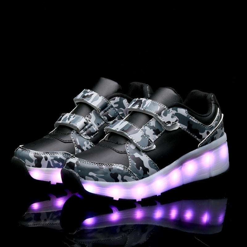 Children's Heely Walking Shoes Boys Colorful Luminous Shoes Charging Women