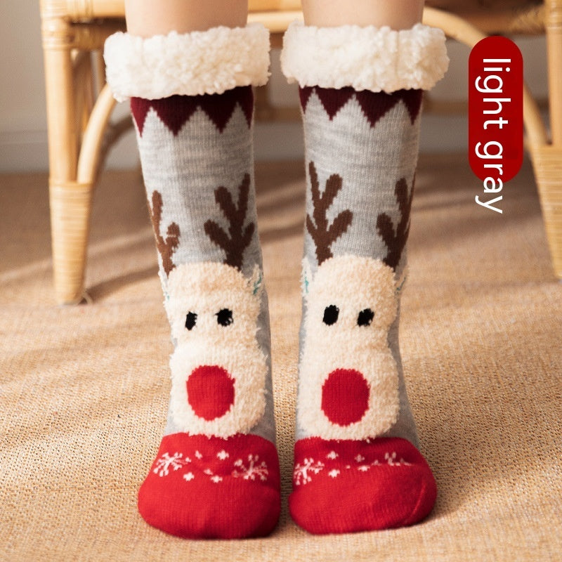 Berber Fleece Christmas Autumn And Winter Home Couple Room Socks