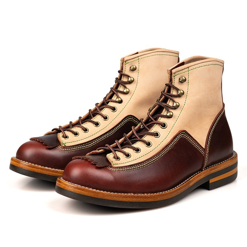 Male American Retro Motorcycle Boots