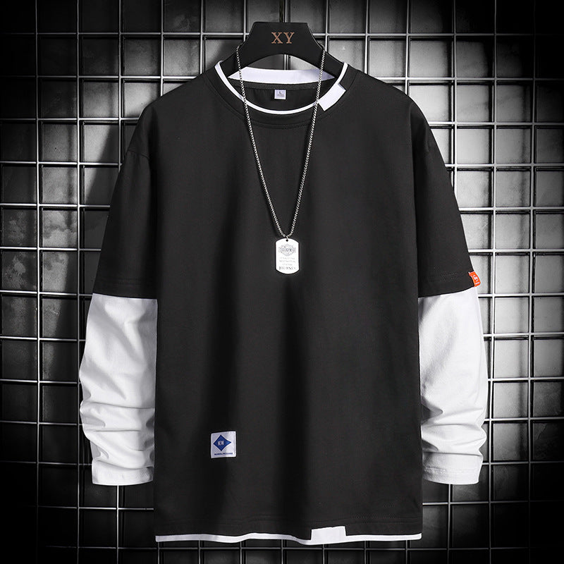 Men's Long Sleeved T Shirt New Loose Top Bottoming Shirt