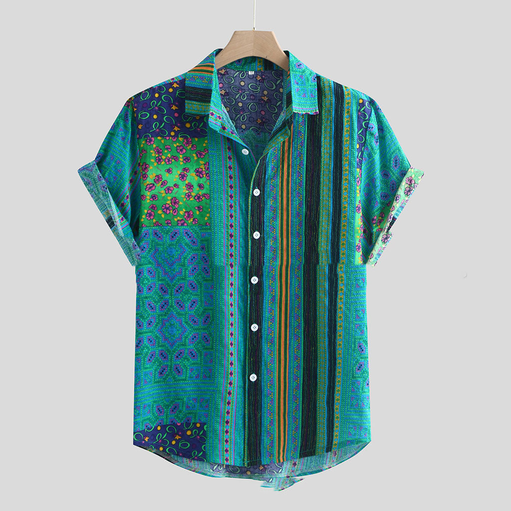 Hawaiian Casual Ethnic Style Men'S Explosive Shirt