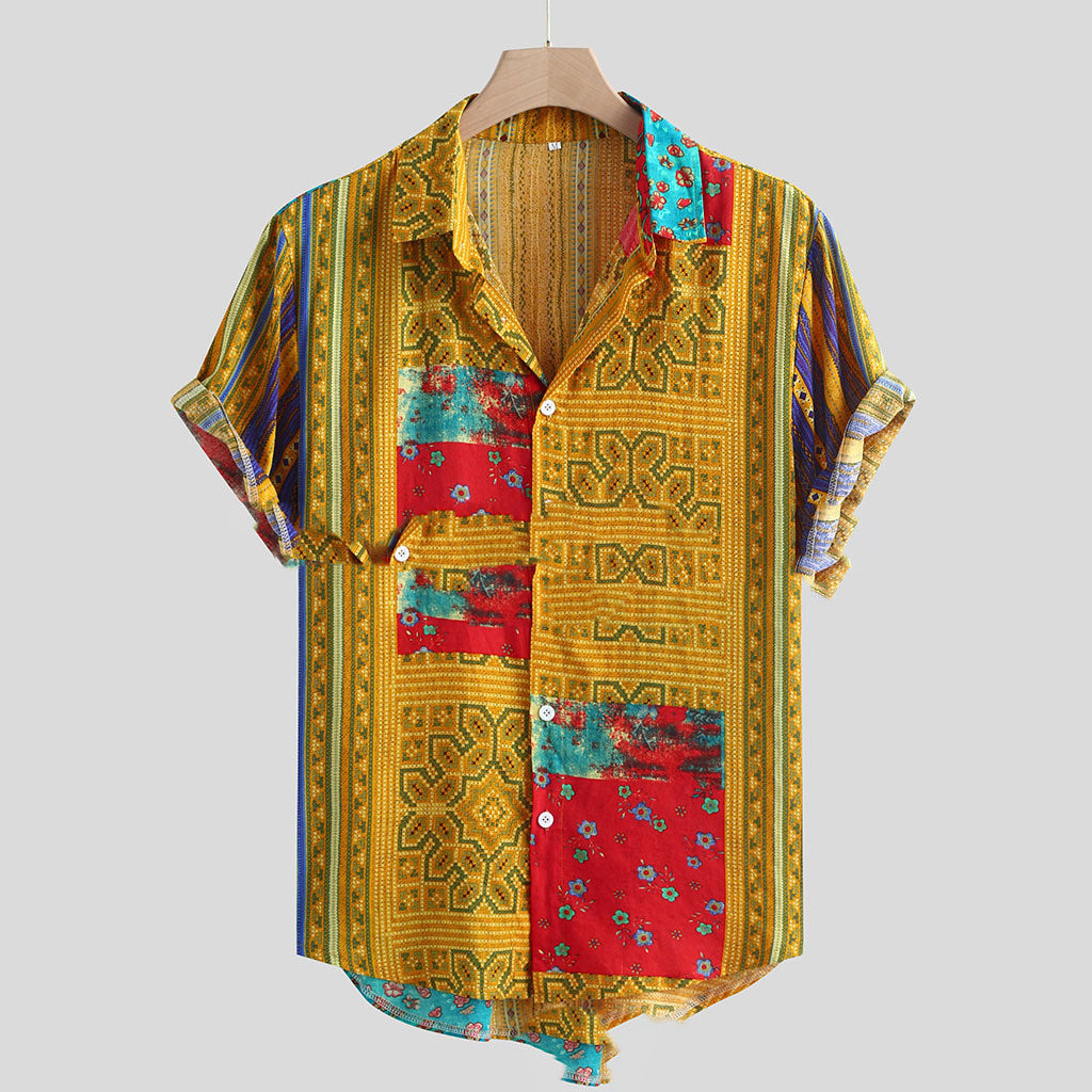 Hawaiian Casual Ethnic Style Men'S Explosive Shirt