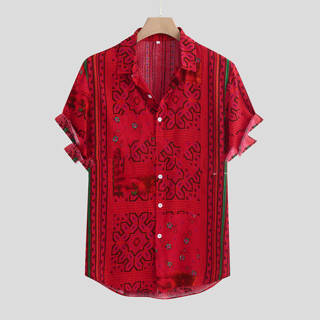 Hawaiian Casual Ethnic Style Men'S Explosive Shirt