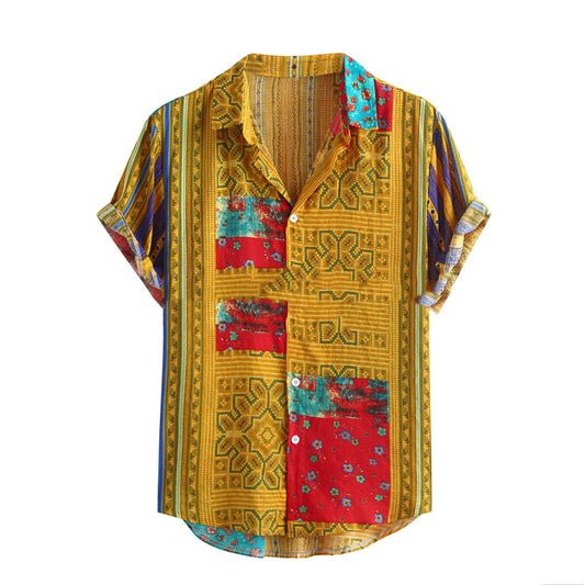 Hawaiian Casual Ethnic Style Men'S Explosive Shirt