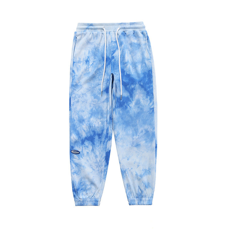 Tie-dye Ink Loose-fitting National Trend Casual Pants