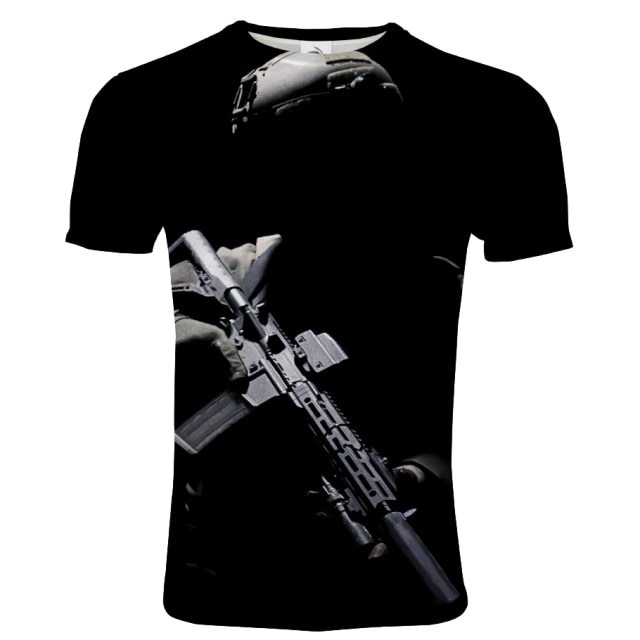 Summer Men's T-shirt Digital Printing European And American Round Neck Short Sleeve