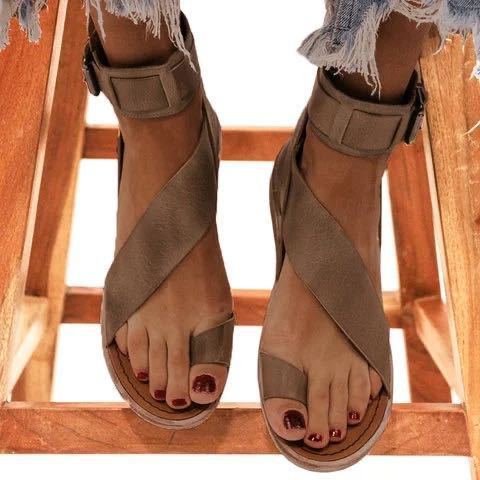 Plus size sandals women flat Roman shoes