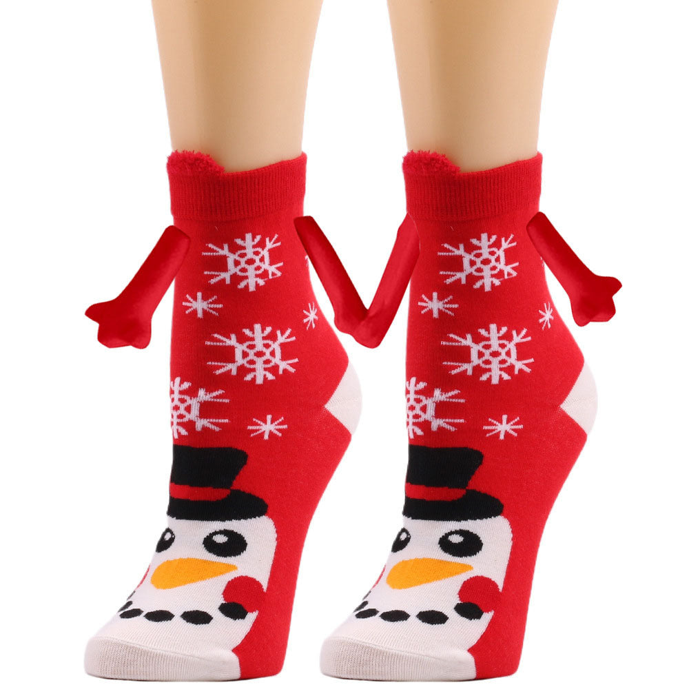 Christmas Stockings Autumn Winter Cotton Magnet Lodestone Hand Tube Socks