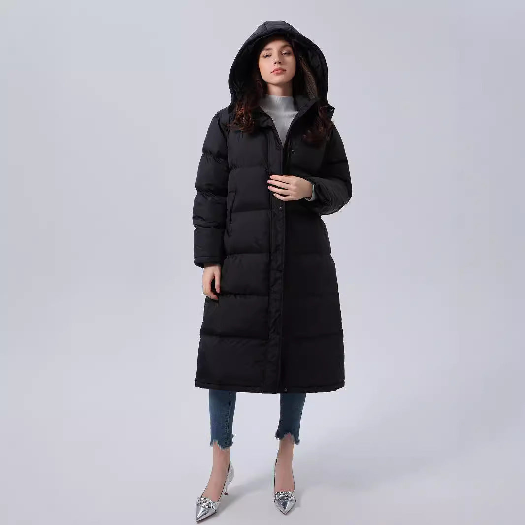 Quilted Plaid Hooded Cotton-padded Coat For Women