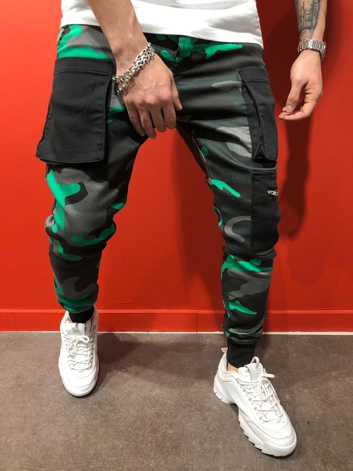 Hip-hop camouflage print men's trousers