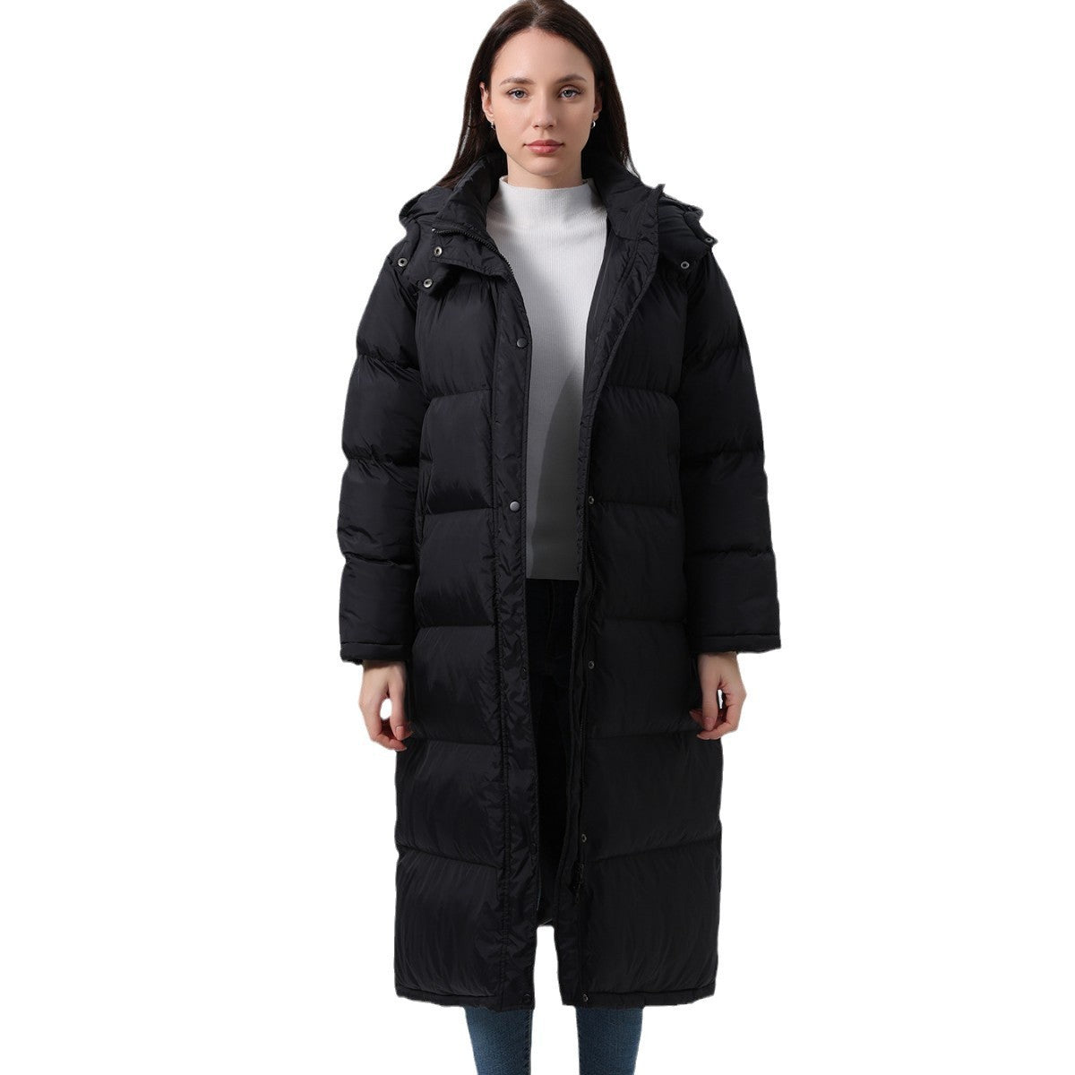 Quilted Plaid Hooded Cotton-padded Coat For Women