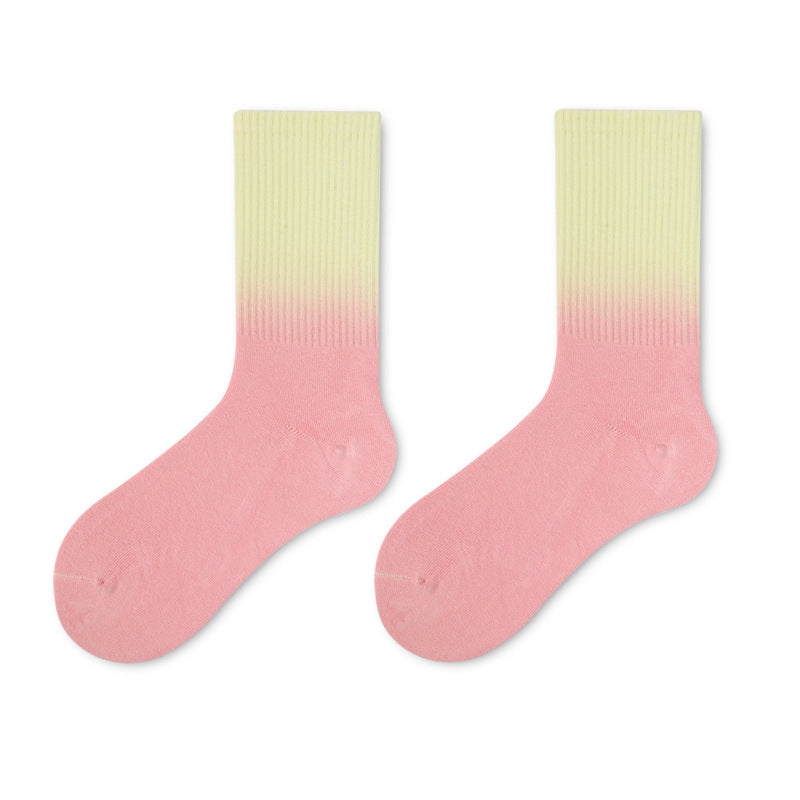 Gradient Tube Socks Tie-dye Basketball Athletic Socks