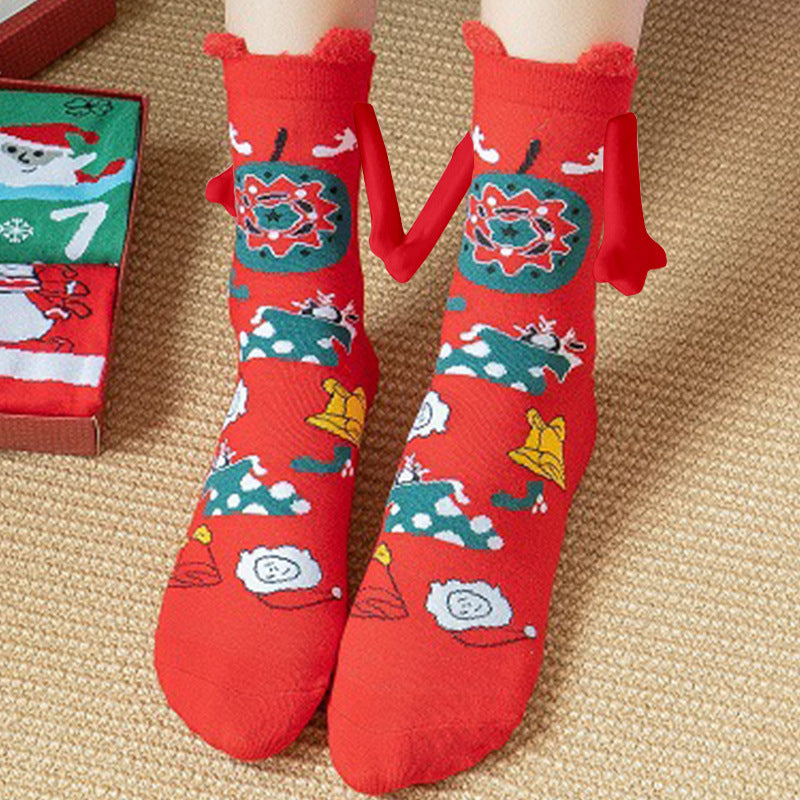 Christmas Stockings Autumn Winter Cotton Magnet Lodestone Hand Tube Socks