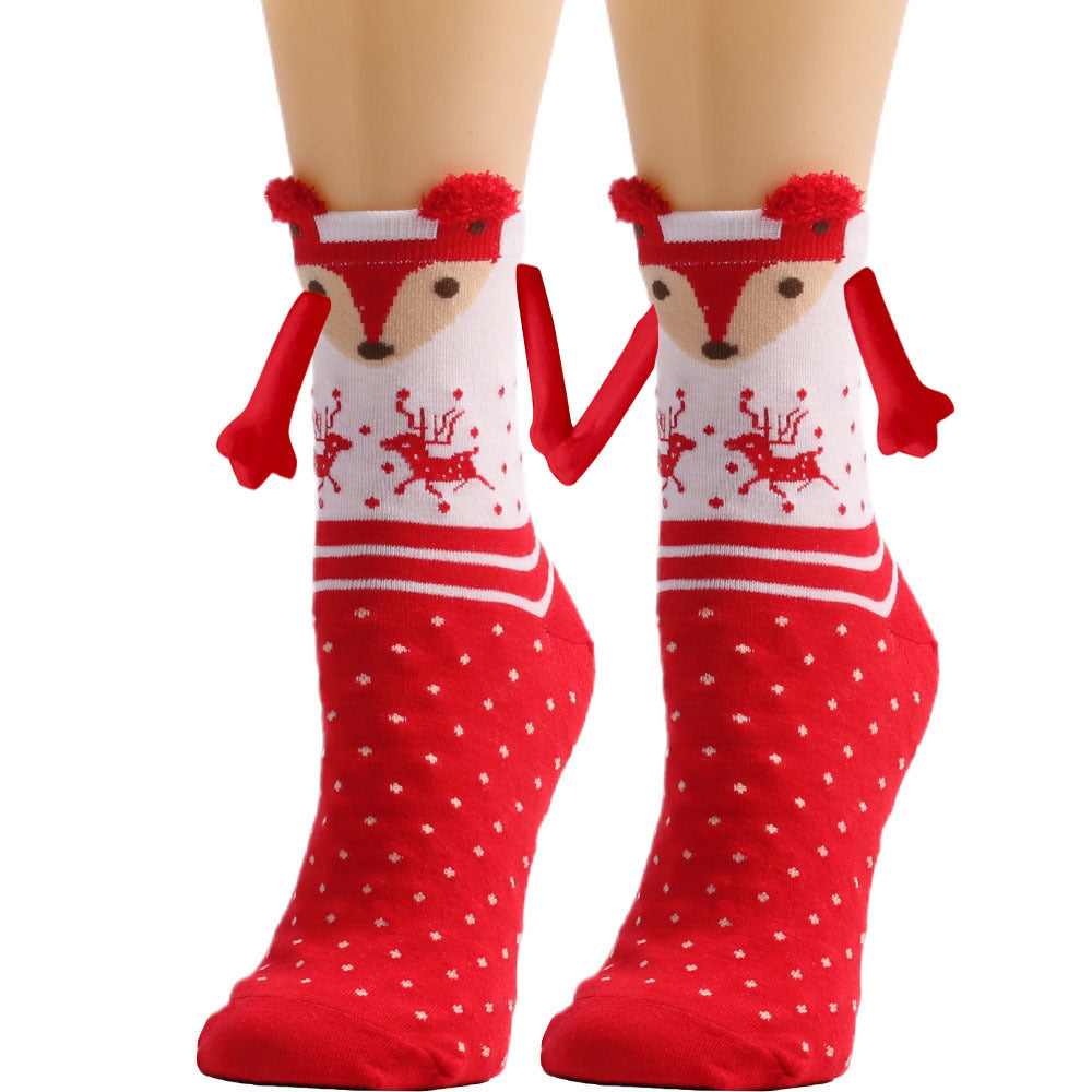 Christmas Stockings Autumn Winter Cotton Magnet Lodestone Hand Tube Socks