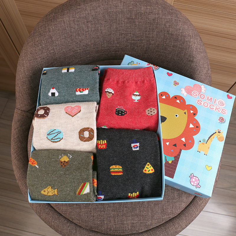 Cute Cartoon Three-dimensional Pure Cotton Mid Tube Christmas Couple Socks