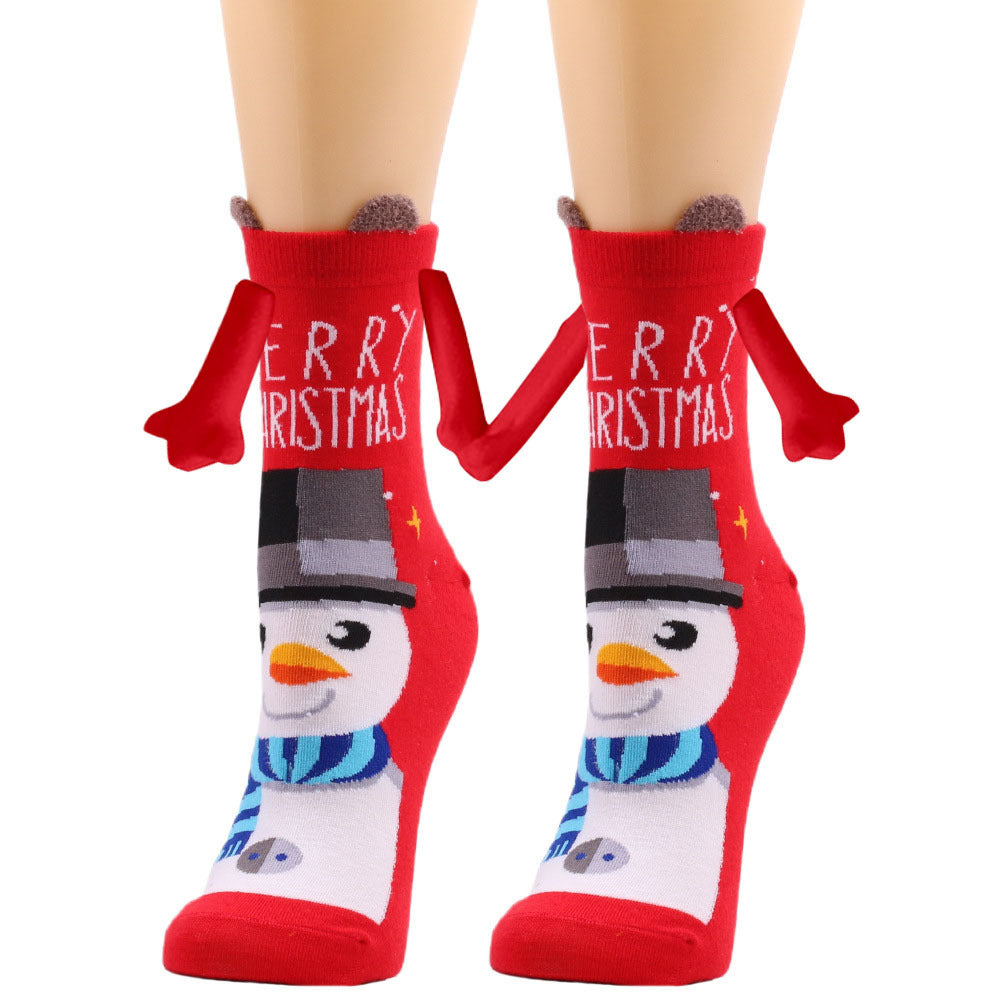 Christmas Stockings Autumn Winter Cotton Magnet Lodestone Hand Tube Socks