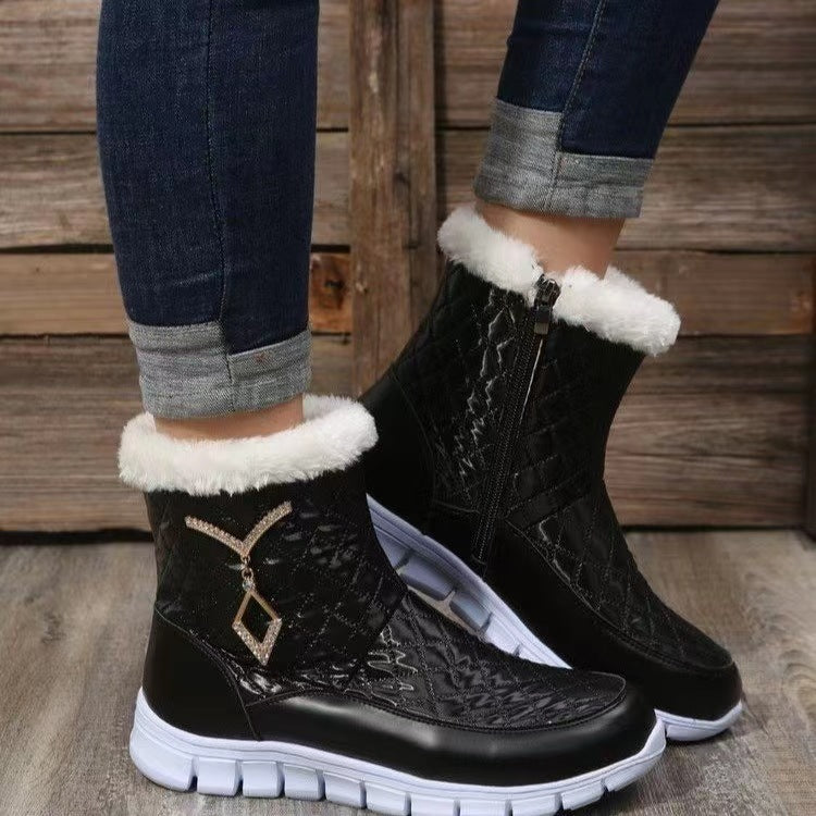 Plus Size Plush Solid Color Low-cut Women's Platform Martin Boots Women's Shoes