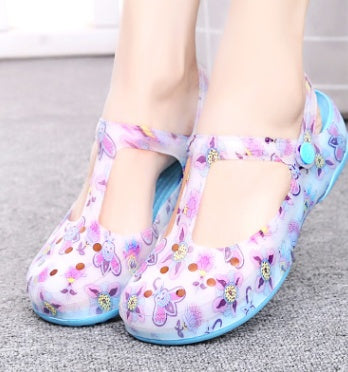 New sandals women's shoes Summer hole shoes women Printed sandals jelly beach shoes new sandals women's shoes Summer hole shoes women Printed sandals jelly beach shoes