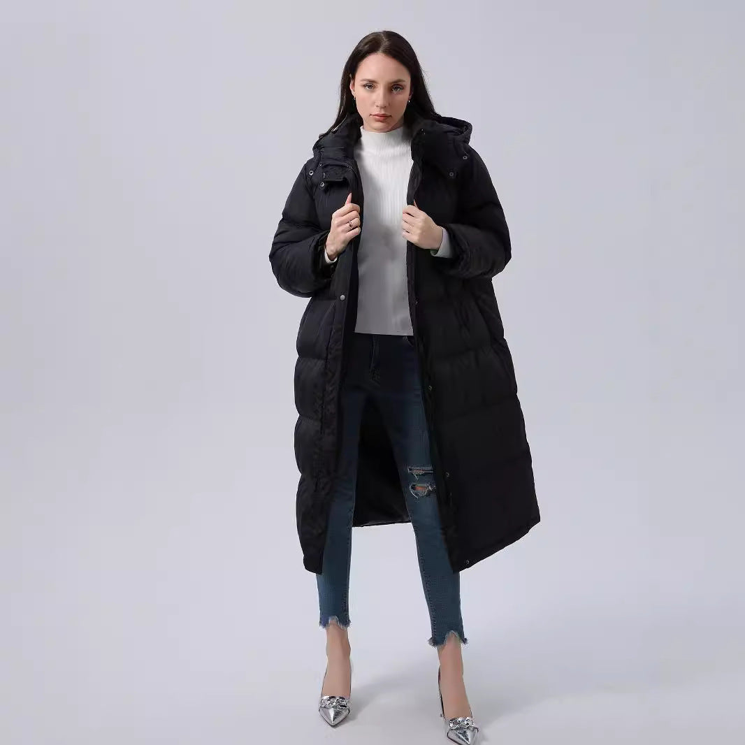 Quilted Plaid Hooded Cotton-padded Coat For Women