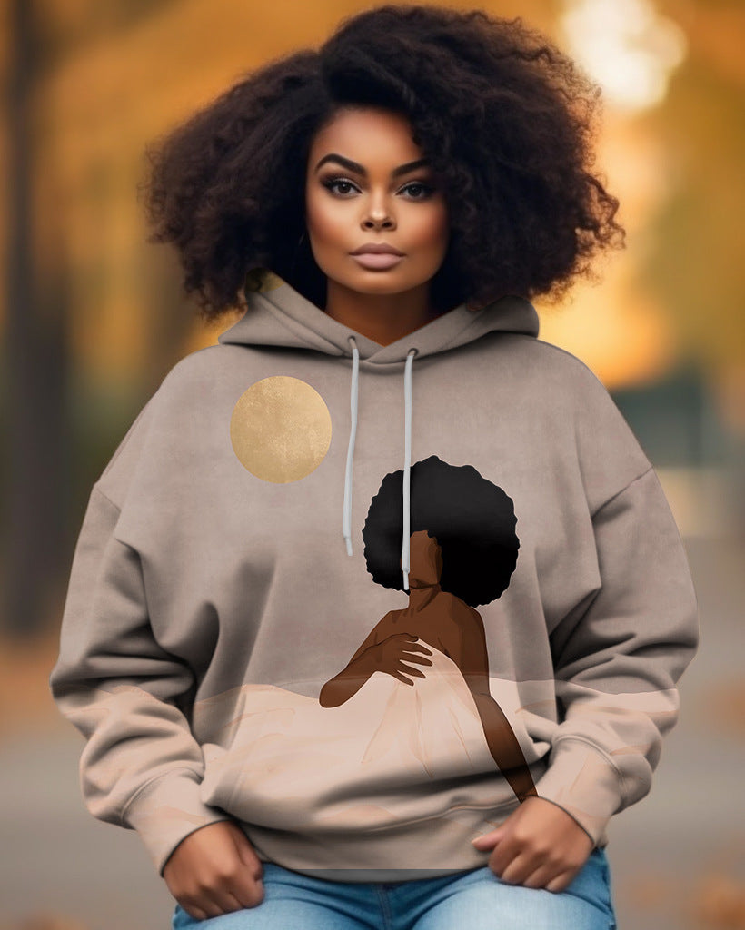 Women's Creative Casual Printed Autumn Winter Hoodie