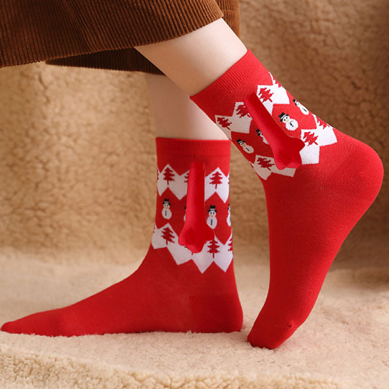 Christmas Stockings Autumn Winter Cotton Magnet Lodestone Hand Tube Socks