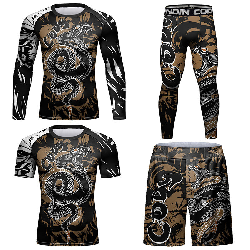 Men's Tights Sportswear Printed Breathable Stretch Tight Pattern Exquisite Outdoor All-matching Clothing