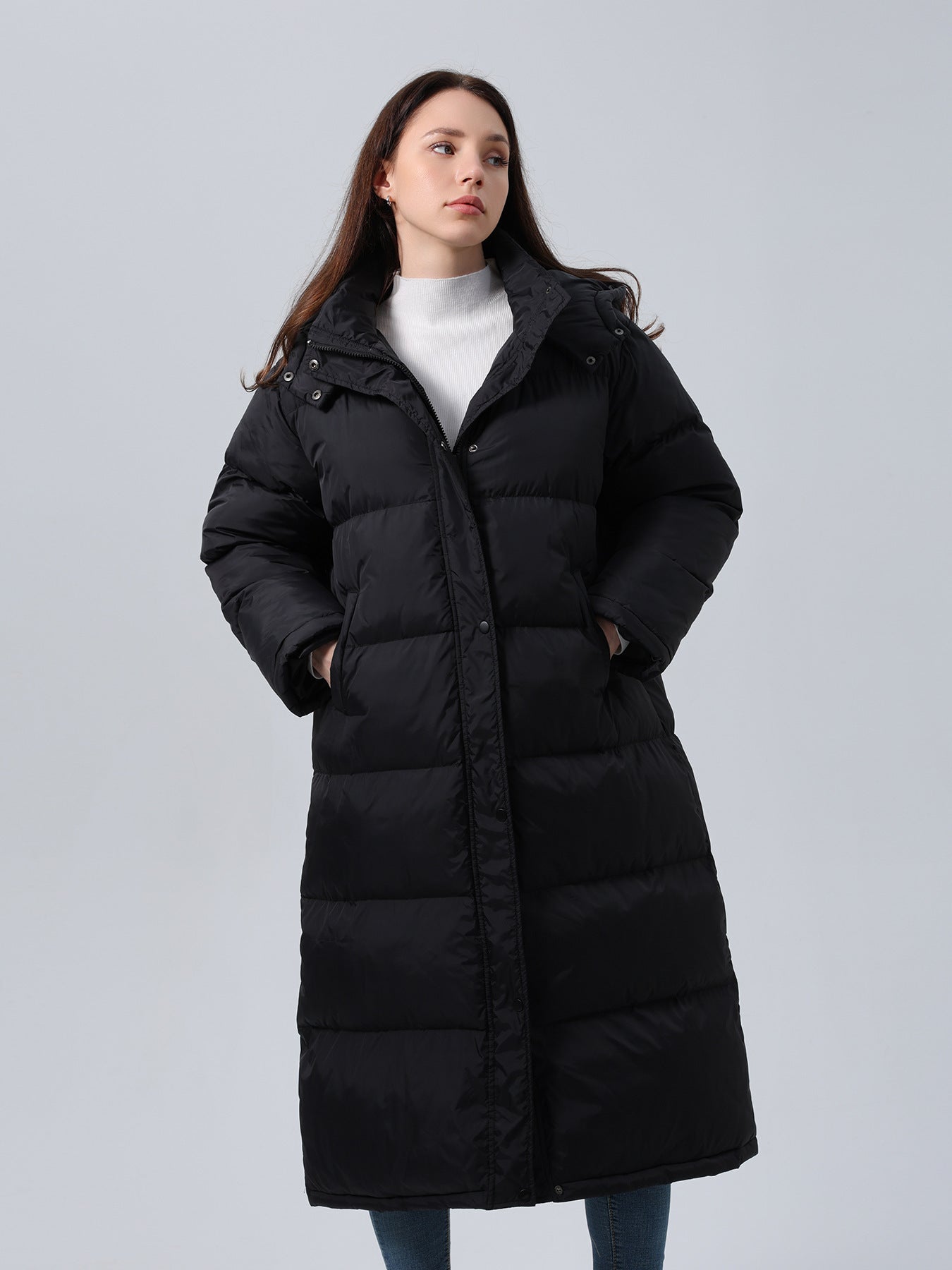 Quilted Plaid Hooded Cotton-padded Coat For Women