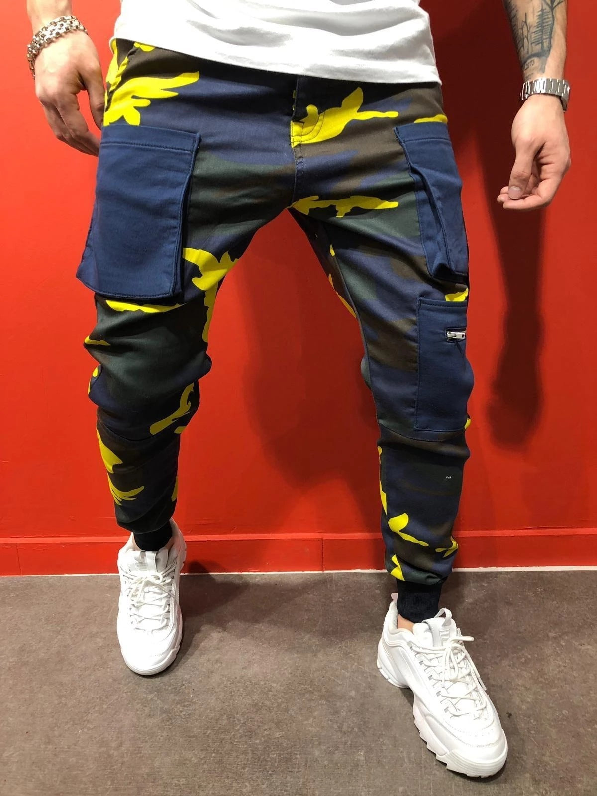 Hip-hop camouflage print men's trousers