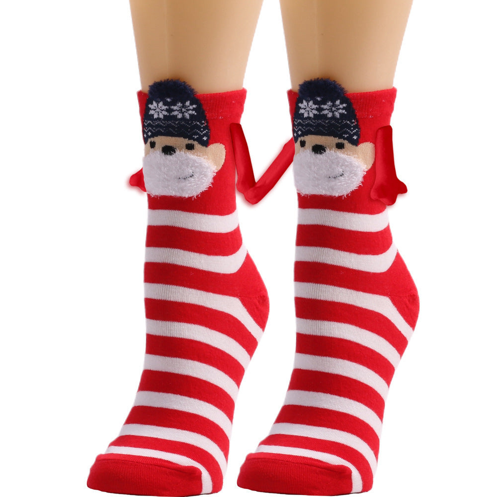 Christmas Stockings Autumn Winter Cotton Magnet Lodestone Hand Tube Socks