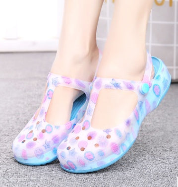 New sandals women's shoes Summer hole shoes women Printed sandals jelly beach shoes new sandals women's shoes Summer hole shoes women Printed sandals jelly beach shoes