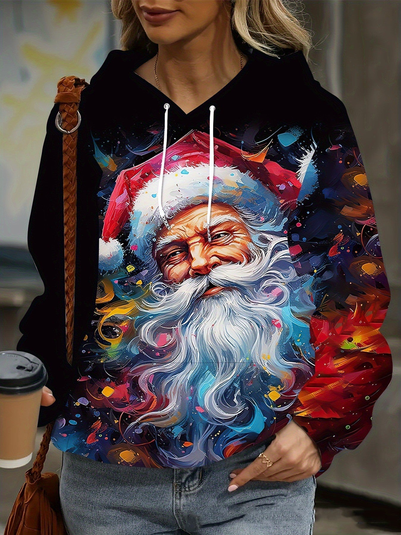 Ladies Christmas Theme 3D Printed Hoodie