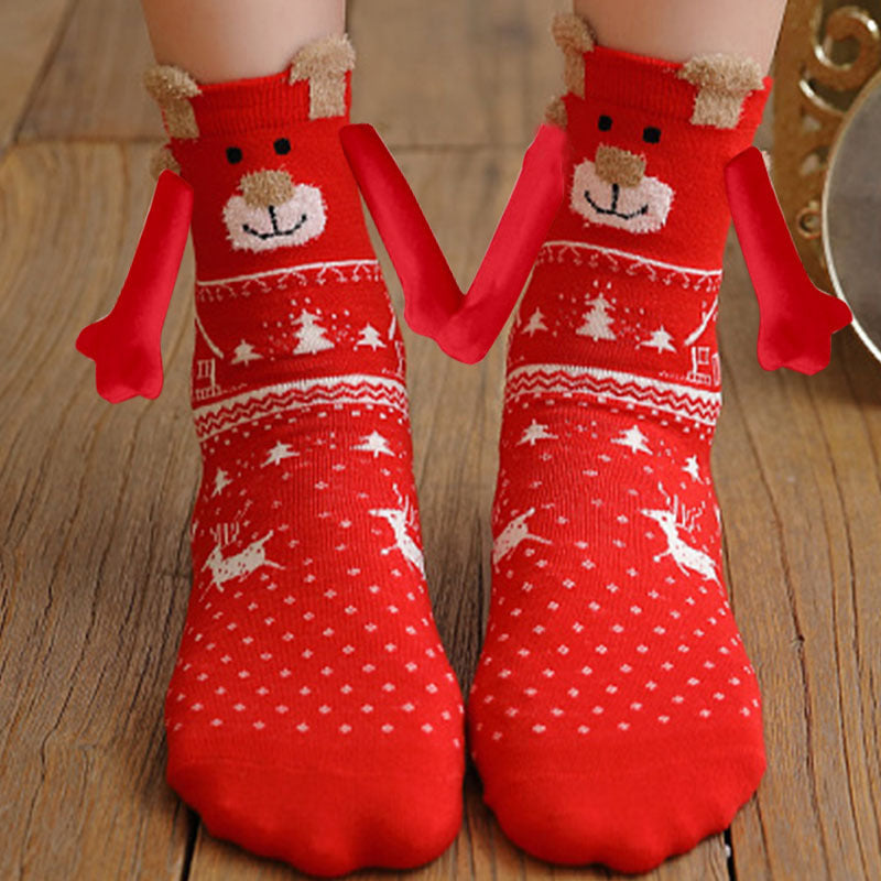 Christmas Stockings Autumn Winter Cotton Magnet Lodestone Hand Tube Socks