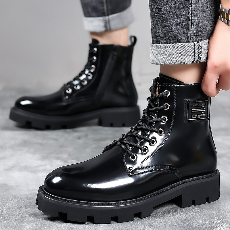 Men's High-top Soft Leather Mid-top Workwear Boots All-match Breathable Boots