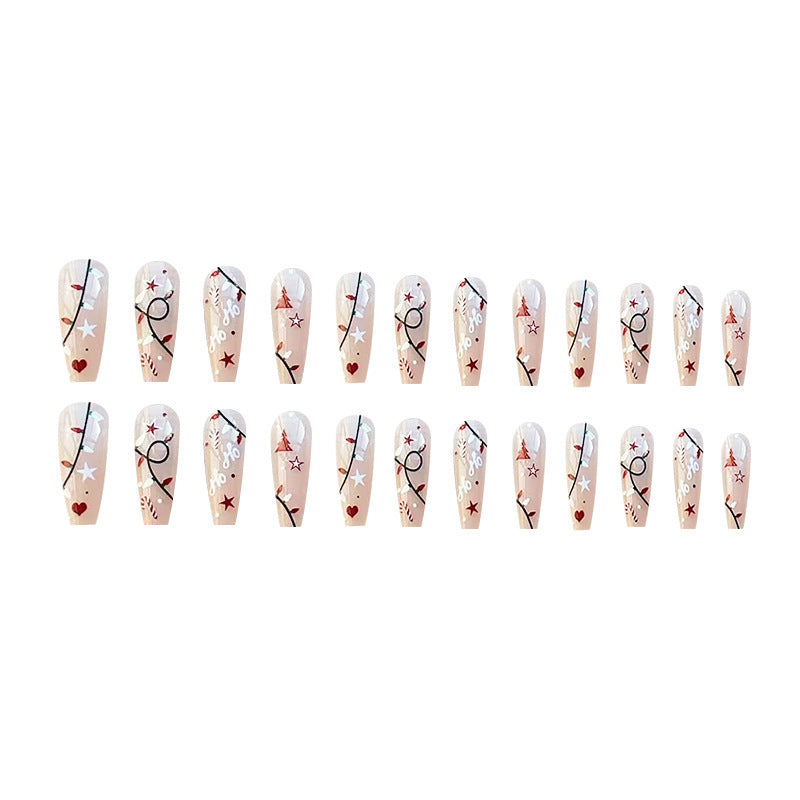 Christmas Simple Pure Desire Mid-length Ballet Fake Nails