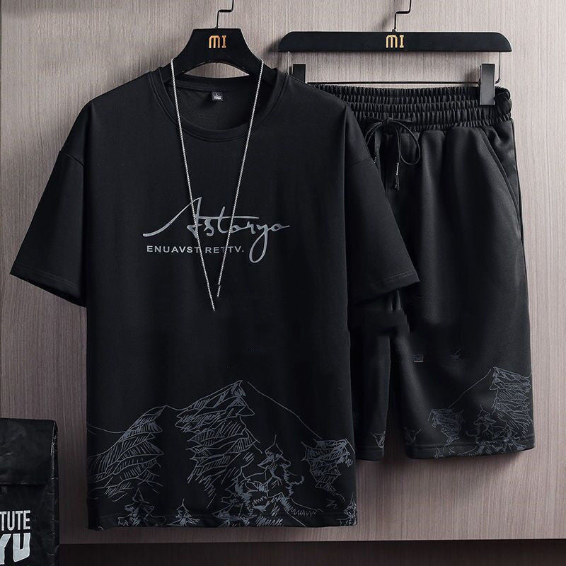 Men's Casual Suit Thin Ice Silk Short Sleeves