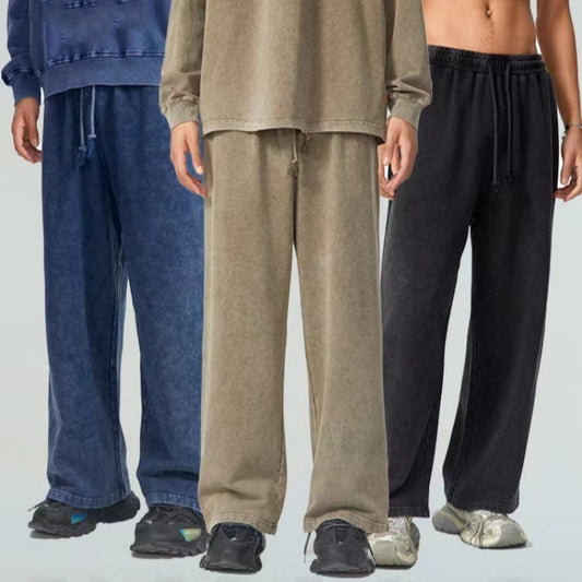 Retro Baggy Straight Trousers Men's And Women's Same Pants