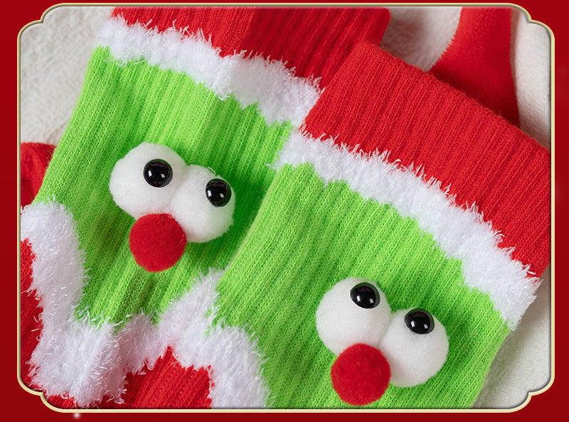 Santa Claus Red Tube Socks Cute Warm