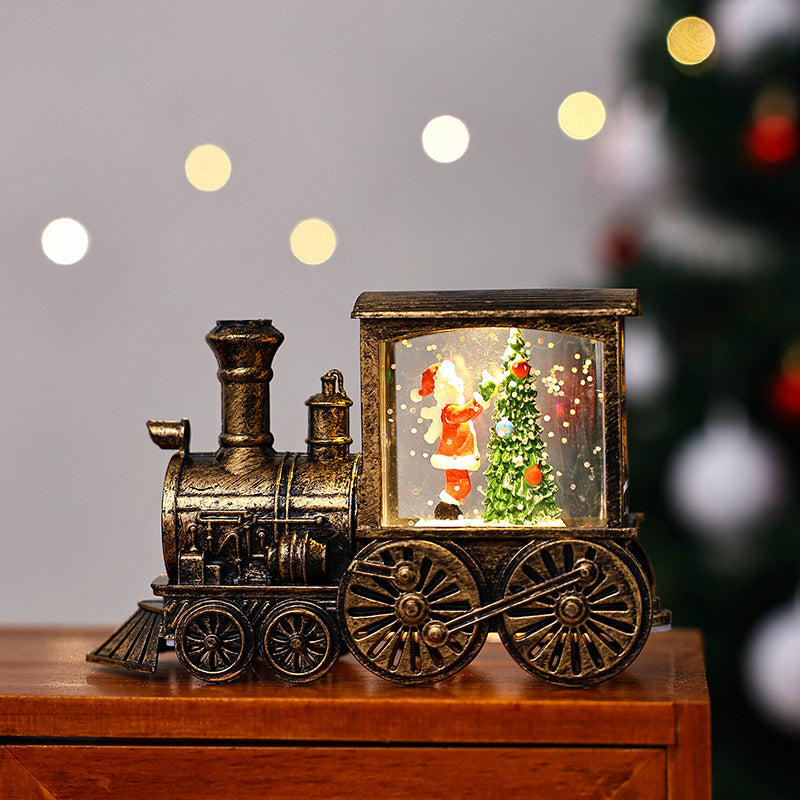 Christmas Gift Train Decoration Small Night Lamp