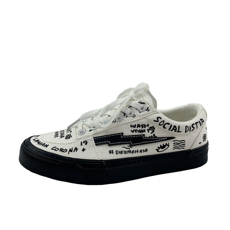 Japanese Little White Shoes Women"s Spring Canvas Shoes