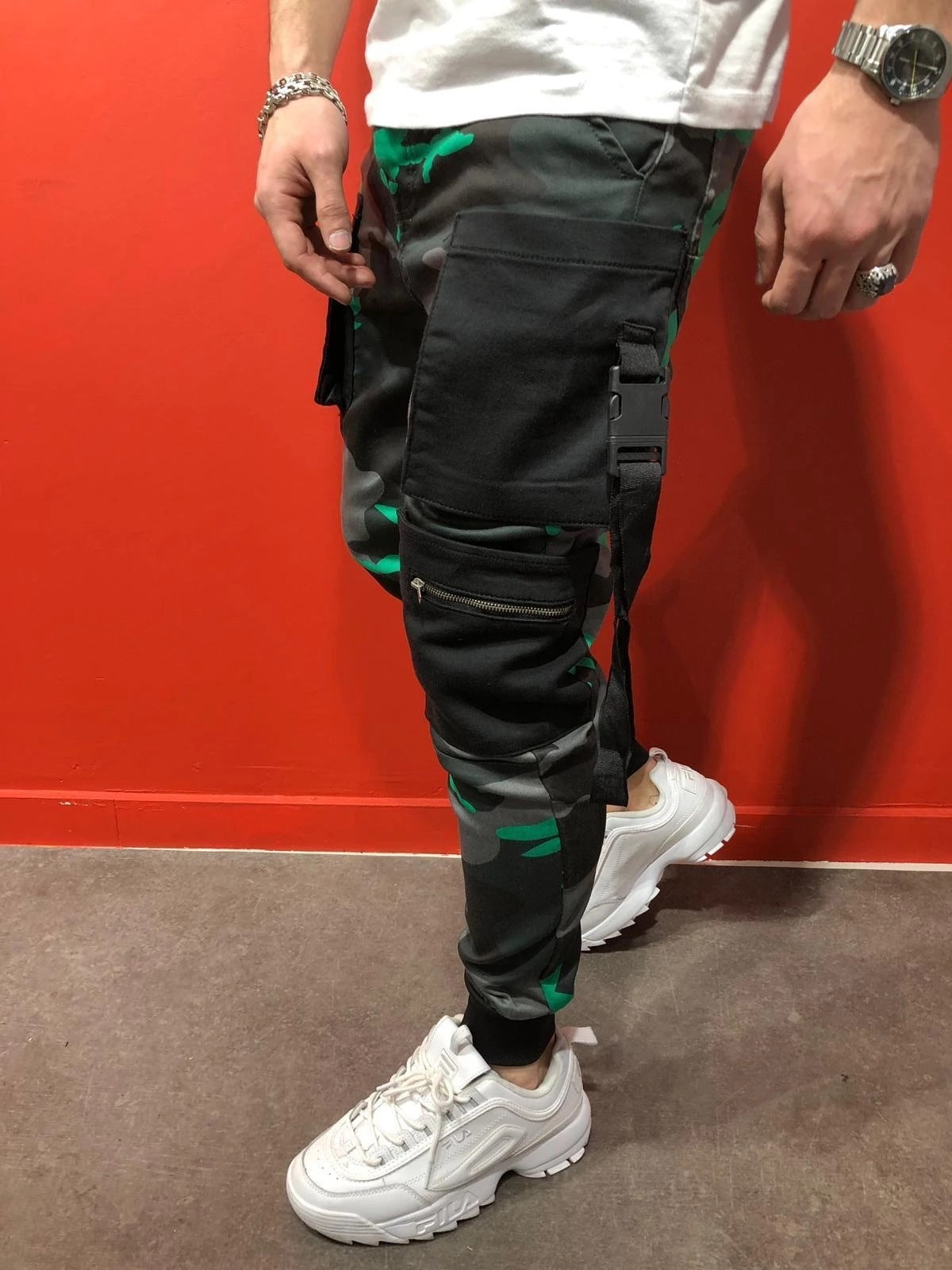 Hip-hop camouflage print men's trousers