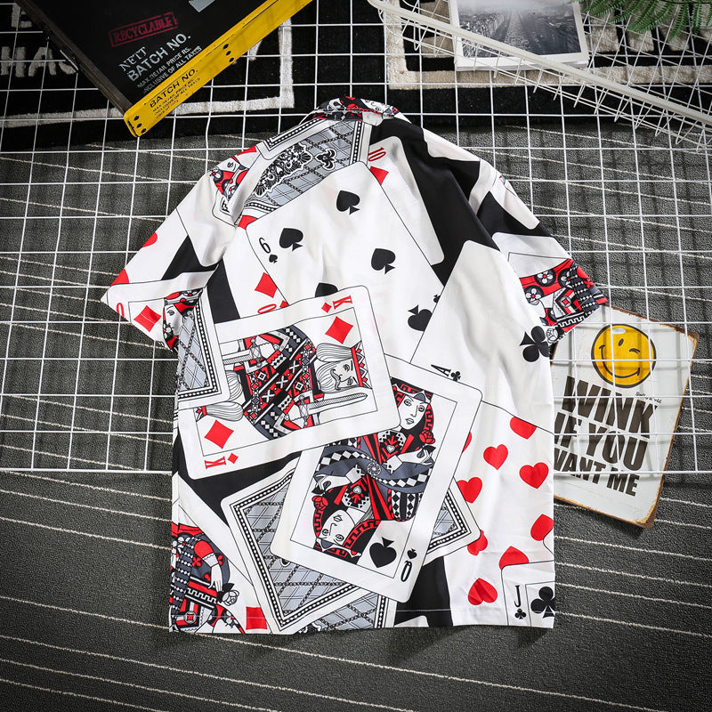 Personalized All Over Playing Card Print Short Sleeve Shirt