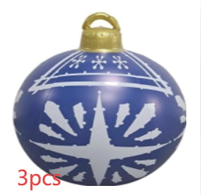 Christmas Ornament Ball Outdoor Pvc 60CM Inflatable Decorated Ball PVC Giant Big Large Balls Xmas Tree Decorations Toy Ball