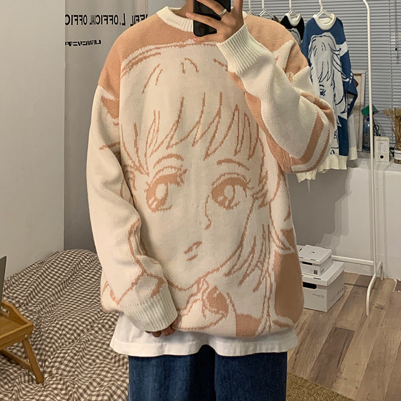 Personalized Cartoon Character Print Ins Hong Kong Style Sweater